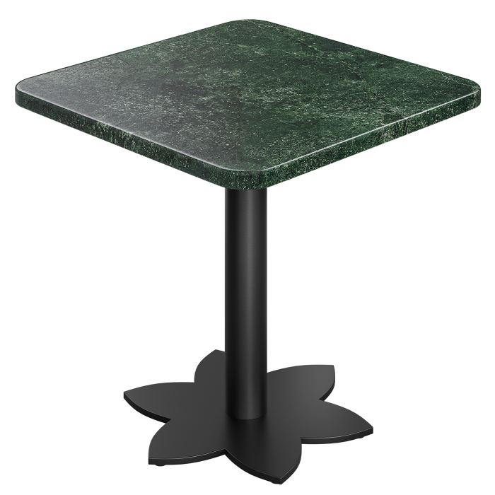 AL | Bistro Tisch | B:T 70 x 70 cm | H 74 cm | Marmor | Grün | Gestell: Schwarz