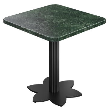 ALT | Bistro Tisch | B:T 70 x 70 cm | H 74 cm | Marmor | Grün | Gestell: Schwarz