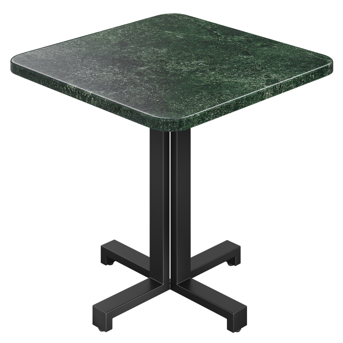 APA | Table de bistrot | L:l 60 x 60 cm | H 74 cm | Marbre | Vert | Piètement : Noir