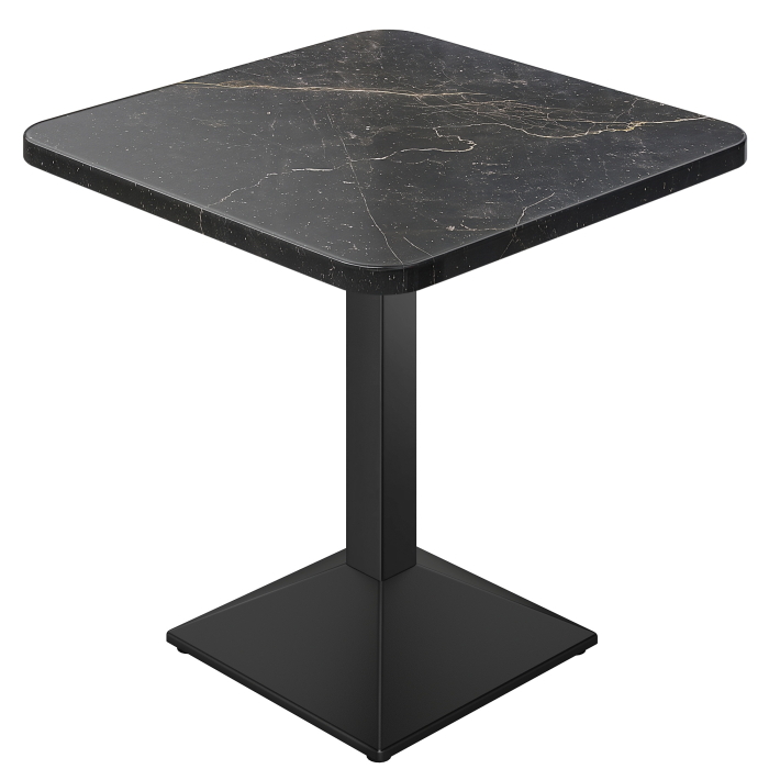 APL | Bistro Tisch | B:T 60 x 60 cm | H 78 cm | Marmor | Schwarz | Gestell: Schwarz