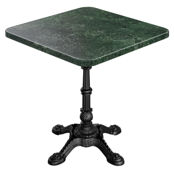 AP | Bistro Tisch | B:T 60 x 60 cm | H 74 cm | Marmor | Grün | Gestell: Schwarz