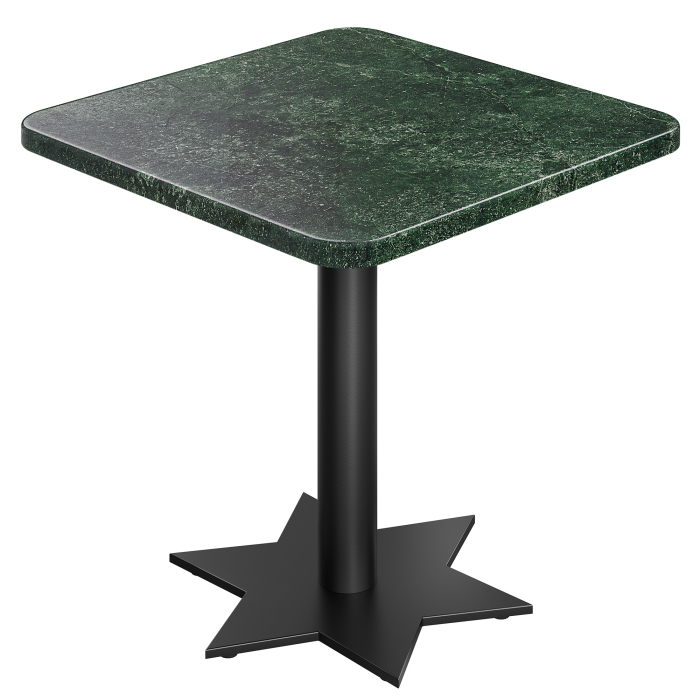 AS | Bistro Tafel | B: 60 x 60 cm | H: 74 cm | Marmer | Groen | Onderstel: Zwart