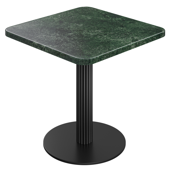 AT | Tavolo Bistro | B:T 70 x 70 cm | H 71 cm | Marmo | Verde | Struttura: Nero