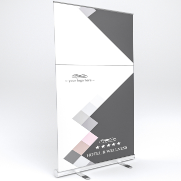 AlaBama | Banner arrotolabile | Alluminio argento | 100x200cm | Classico