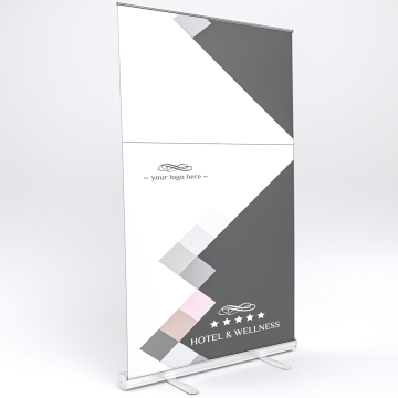 AlaBama | Roll Up Banner | Alu Silber | 85x200cm | Classic+