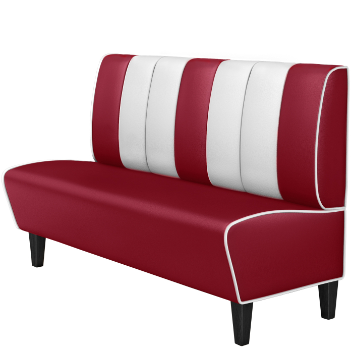 AMERICAN 1 | Dinerbank | B:H 160 x 103 cm | Gestreift | Rot | Leder