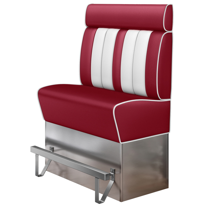 AMERICAN 3 | Diner Hochbank | B:H 100 x 158 cm | Gestreift | Rot | Leder