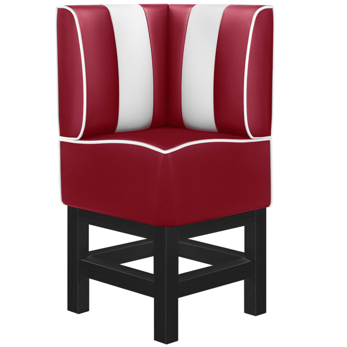 AMERICAN 1 | Diner hörnsoffa | B:H 64 x 133 cm | Randig | Röd | Läder