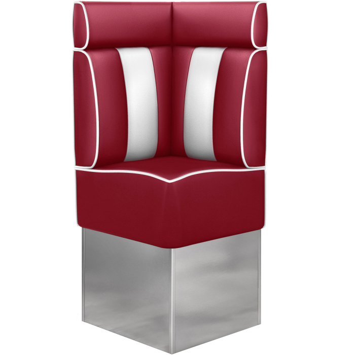 AMERICAN 3 | Diner hörnsoffa | B:H 64 x 158 cm | Randig | Röd | Läder