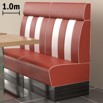 AMERICAN 2 | Sofa para diner | Ancho:Alto 100 x 128 cm | Rayas | Rojo | Piel