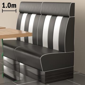 AMERICAN 2 | Sofa para diner | Ancho:Alto 100 x 128 cm | Rayas | Negro | Piel
