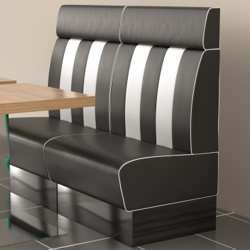 AMERICAN 2 | Sofa para diner | Ancho:Alto 100 x 128 cm | Rayas | Negro | Piel