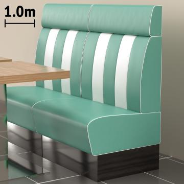 AMERICAN 2 | Sofa para diner | Ancho:Alto 100 x 128 cm | Rayas | Turquesa | Piel