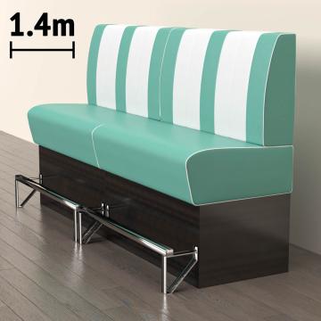 AMERICAN 2 | Sofa Diner Resturant | B: H 140 x 133 cm | Stripete | Turkis | lær