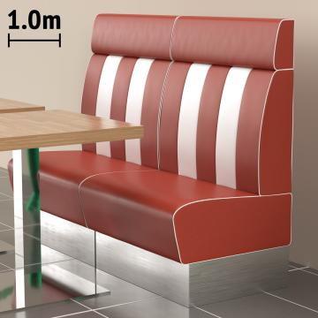 AMERICAN 3 | Sofa para diner | Ancho:Alto 100 x 128 cm | Rayas | Rojo | Piel