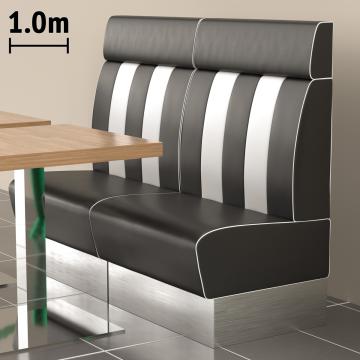 AMERICAN 3 | Sofa para diner | Ancho:Alto 100 x 128 cm | Rayas | Negro | Piel