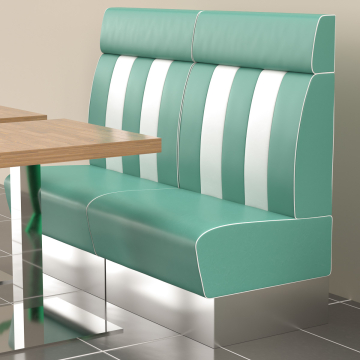 AMERICAN 3 | Sofa para diner | Ancho:Alto 100 x 128 cm | Rayas | Turquesa | Piel