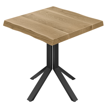 AMIRA | Bistrobord | B: 70 x 70 | H 76 cm | Ek | Stomme: Svart