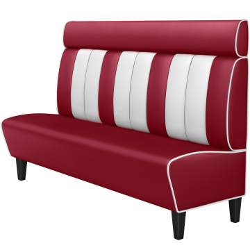 AMERICAN 1 | Dinerbank | B:H 200 x 128 cm | Gestreift | Rot | Leder