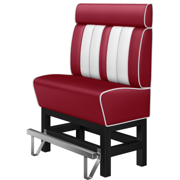 AMERICAN 1 | Panca alta da Diner Americano | L:H 100 x 158 cm | A righe | Rosso | Pelle
