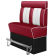 AMERICAN 2 | Banc de dîner | H: 200 x 158 cm | Rayé | Rouge | Cuir