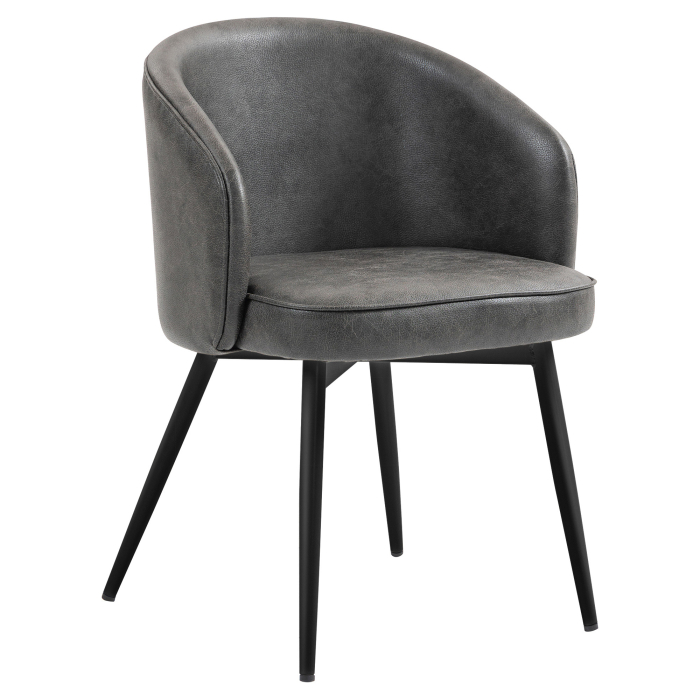 Antonella | Hotel Stuhl | Schwarz | Leder