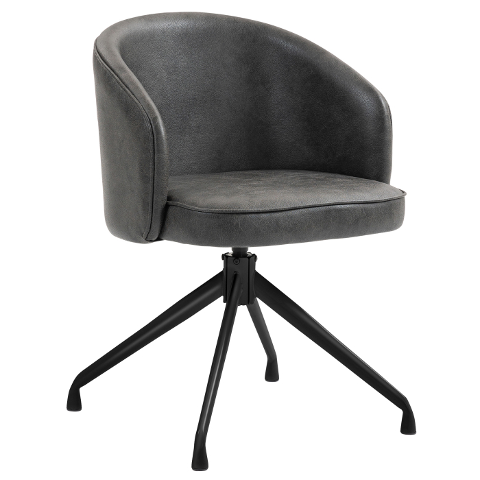 Antonella | Hotelstol | Sort | Læder | Drejefod