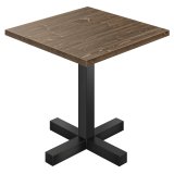 AURELIA CAT | Table de bistrot | L: 60 x 60 cm | H: 76 cm | Noyer | Structure : Noir | S automatiquement: 6 x 6 cm
