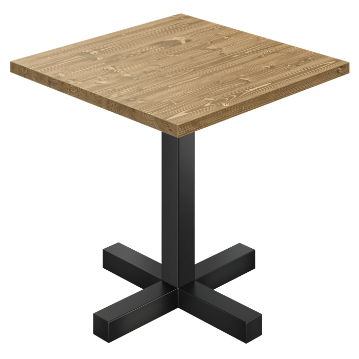 AURELIA CAT | Tavolo bistrot | L: 70 x 70 cm | H 76 cm | Rovere | Struttura: Nera | Sedia: 8 x 8 cm