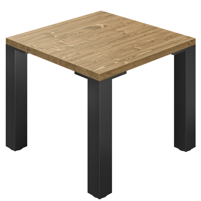 AURELIA MDR4 | Bistropöytä | L:S 80 x 80 cm | K 76 cm | Tammi | Runko: Musta | Pylväs: 8 x 8 cm