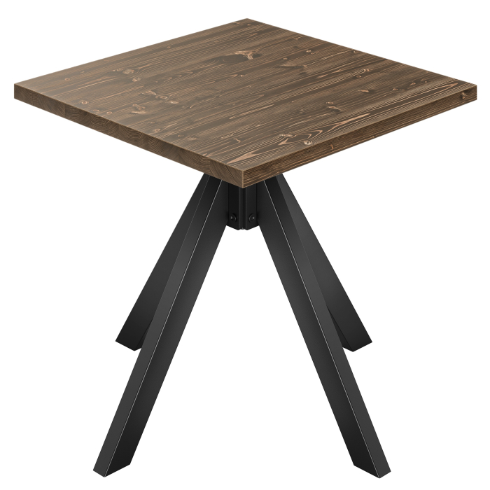 AURELIA OS | Bistro-pöytä | K: 70 x 70 cm | K 76 cm | Walnuß | Jalusta: Musta