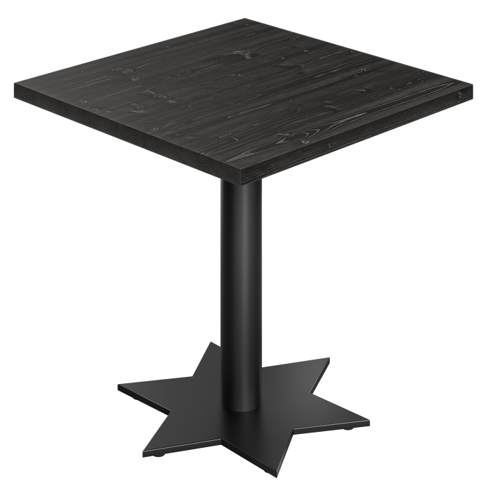 AURELIA SR | Bistropöytä | L:S 60 x 60 cm | K 76 cm | Musta | Runko: Musta