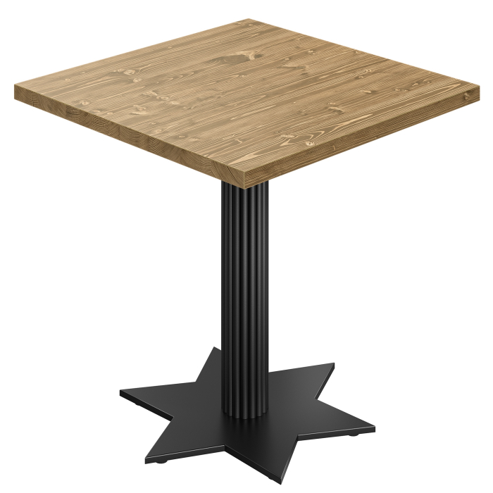 AURELIA SRT | Bistropöytä | L:S 80 x 80 cm | K 76 cm | Tammi | Runko: Musta