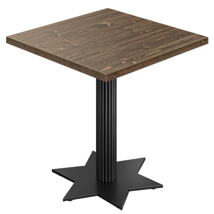 AURELIA SRT | Table de bistrot | L x P 80 x 80 cm | H 76 cm | Noyer | Piètement : Noir