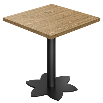 AURELIA LO | Table de bistrot | L: 70 x 70 cm | H: 76 cm | Chêne | Cadre : Noir