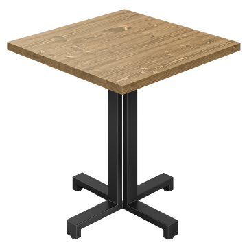 AURELIA PLO | Bistro-pöytä | Koko: 60 x 60 cm | Korkeus: 76 cm | Tammipuu | Runko: Musta