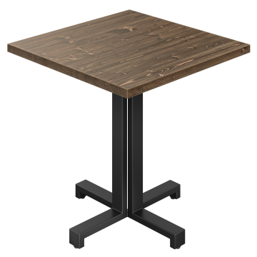 AURELIA PLO | Bistro-pöytä | P: 60 x 60 cm | K: 76 cm | Walnuss | Jalka: Musta