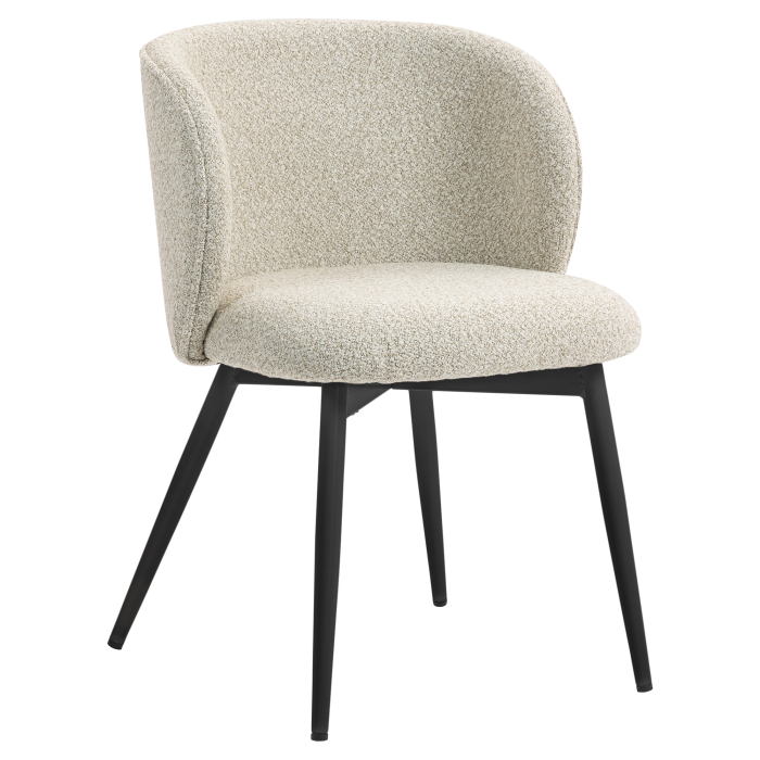 Ava | Silla de hotel | Crema | Tela de peluche