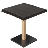 AYLA | Bistrotafel | B: 70 x 70 | H: 75 cm | Zwart | Poot: Eiken/ Zwart