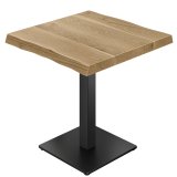 AYLA | Bistro Tafel | B: 70 x 70 | H 75 cm | Eikenkleur | Frame: Zwart
