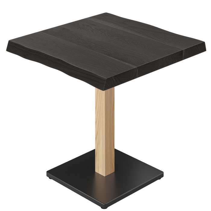 AYLA | Bistrobord | B:D 70 x 70 | H 75 cm | Svart | Stomme: Ek/Svart