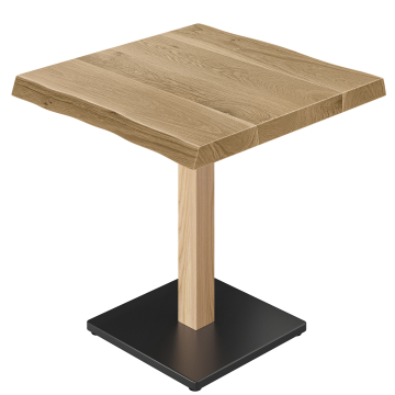 AYLA | Bistro Tisch | B:T 70 x 70 | H 75 cm | Eiche | Gestell: Eiche/ Schwarz