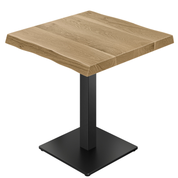 AYLA | Stolik bistro | Szer.:Gł. 70 x 70 | Wys. 75 cm | Dąb | Stelaż: Czarny
