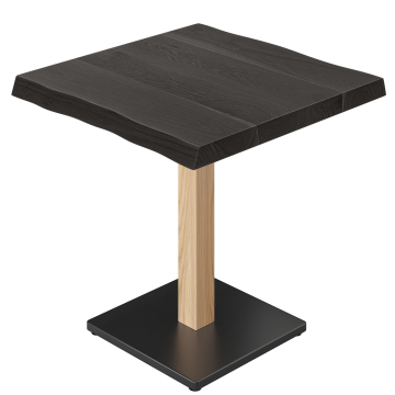 AYLA | Stolik bistro | Szer.:Gł. 70 x 70 | Wys. 75 cm | Czarny | Rama: Dąb/Czarny