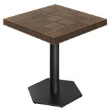 CA | Bistro Table | W: 80 x 80 cm | H: 78 cm | Walnut | Frame: Black