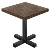 CC | Bistro Bord | B: 70 x 70 cm | H 78 cm | Valnød | Stel: Sort | Stolpe: 8 x 8 cm