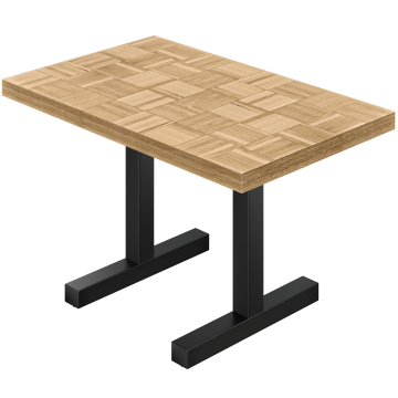 CC | Bistro-pöytä | Leveys: 130 x 80 cm | Korkeus: 78 cm | Tammi | Jalka: Musta