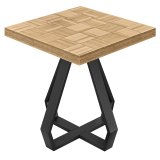 CD | Table de bistro | L: 70 x 70 cm | H: 78 cm | Chêne | Pied: Noir