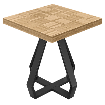 CD | Bistro Tisch | B:T 70 x 70 cm | H 78 cm | Eiche | Gestell: Schwarz
