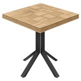 CE | Bistro Tisch | B:T 70 x 70 cm | H 78 cm | Eiche | Gestell: Schwarz